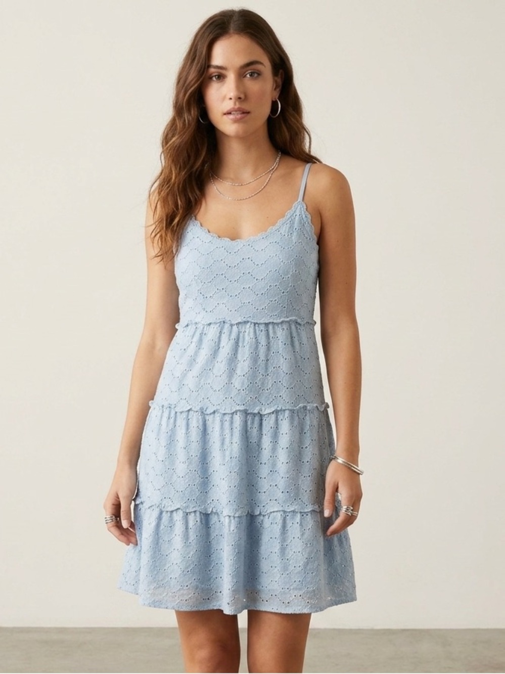 Sim & Sam Blue Eyelet Summer Dress